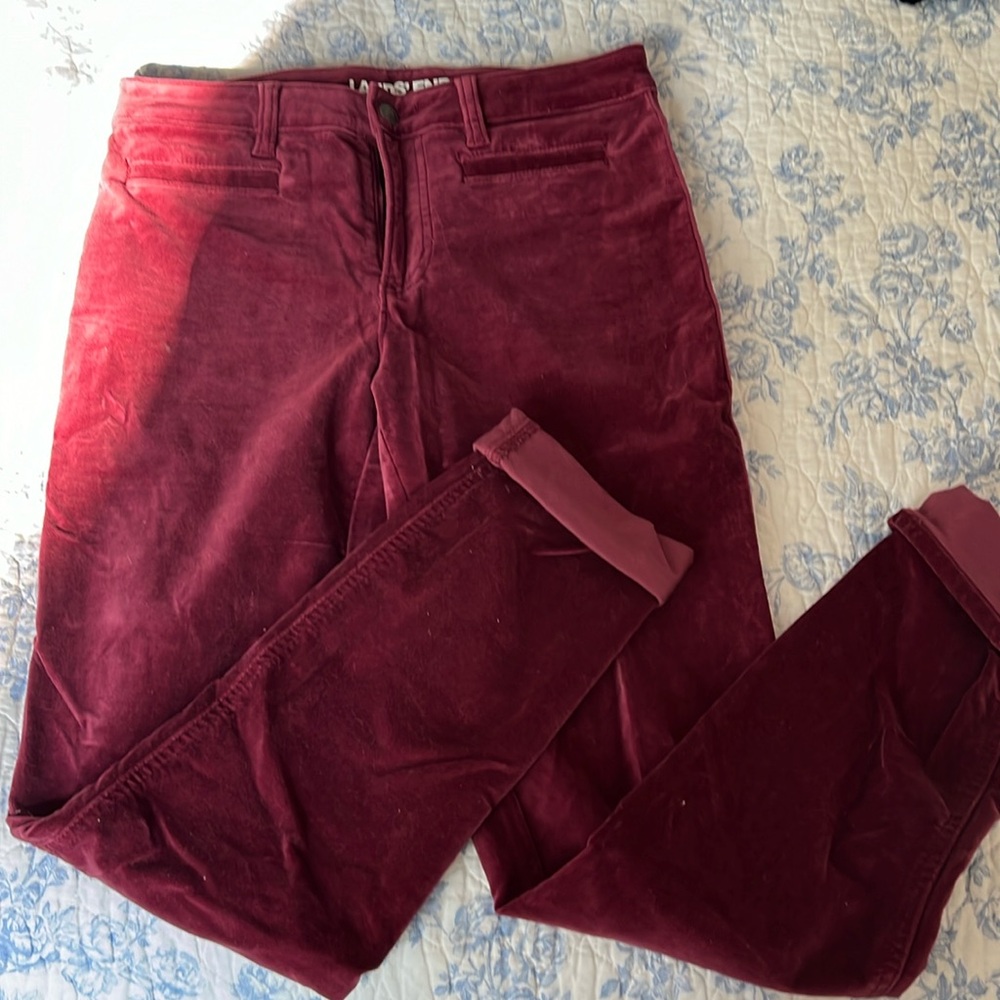 Mid rise velour pants by lands end!